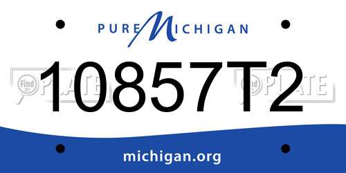10857T2 Michigan License Plate