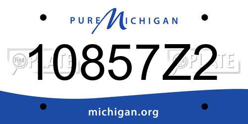 10857Z2 Michigan License Plate