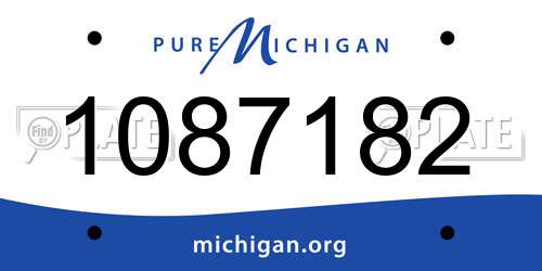1087182 Michigan License Plate