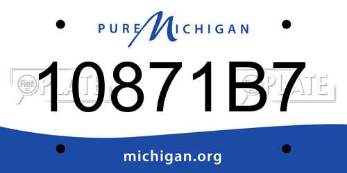 10871B7 Michigan License Plate
