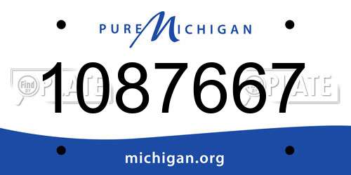1087667 Michigan License Plate