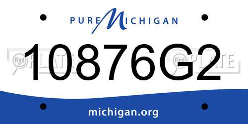 10876G2 Michigan License Plate