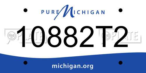 10882T2 Michigan License Plate