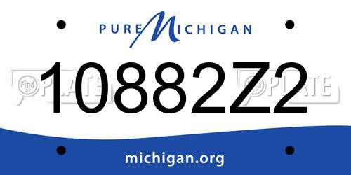 10882Z2 Michigan License Plate
