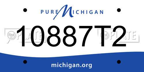 10887T2 Michigan License Plate