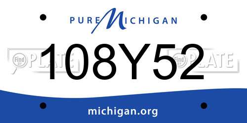 108Y52 Michigan License Plate