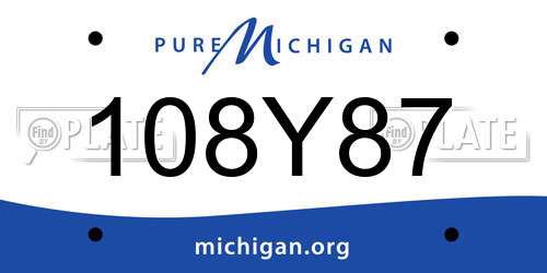 108Y87 Michigan License Plate