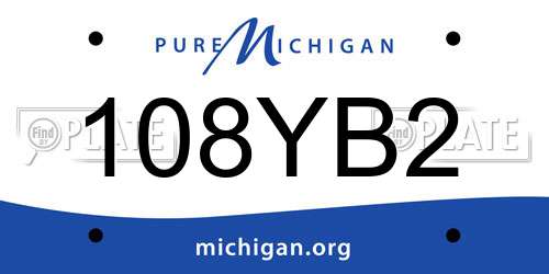 108YB2 Michigan License Plate
