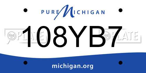 108YB7 Michigan License Plate