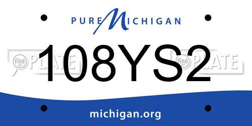 108YS2 Michigan License Plate