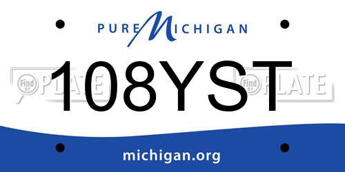 108YST Michigan License Plate