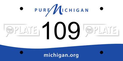 109 Michigan License Plate