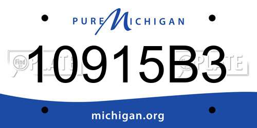 10915B3 Michigan License Plate