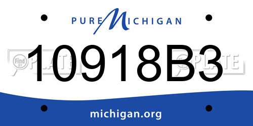 10918B3 Michigan License Plate