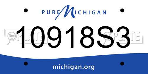 10918S3 Michigan License Plate