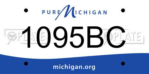 1095BC Michigan License Plate