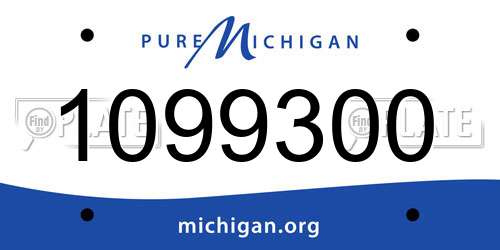 1099300 Michigan License Plate