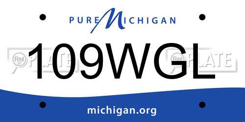 109WGL Michigan License Plate