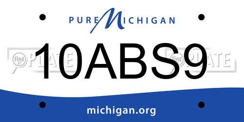 10ABS9 Michigan License Plate