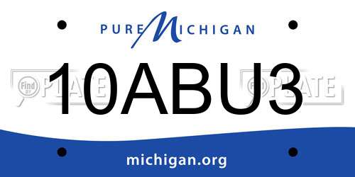 10ABU3 Michigan License Plate