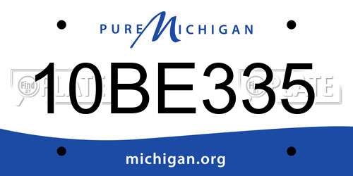 10BE335 Michigan License Plate