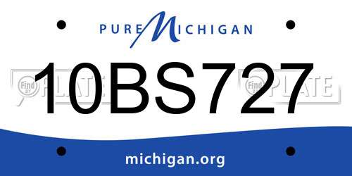 10BS727 Michigan License Plate