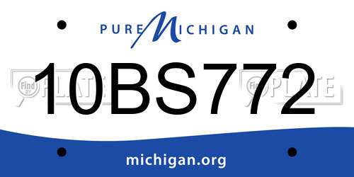 10BS772 Michigan License Plate