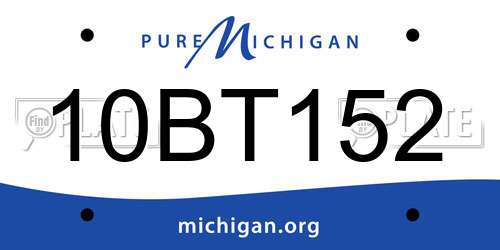 10BT152 Michigan License Plate