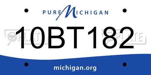 10BT182 Michigan License Plate
