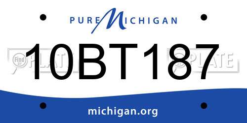 10BT187 Michigan License Plate