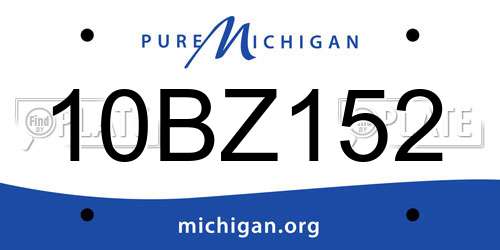 10BZ152 Michigan License Plate