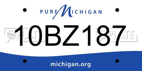 10BZ187 Michigan License Plate