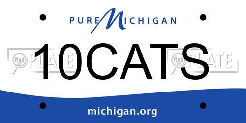 10CATS Michigan License Plate