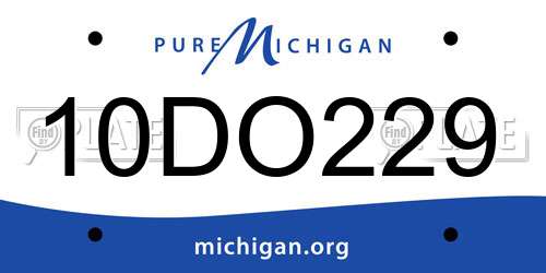 10DO229 Michigan License Plate