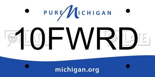 10FWRD Michigan License Plate