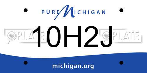 10H2J Michigan License Plate