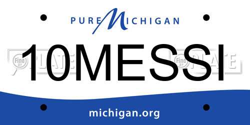 10MESSI Michigan License Plate