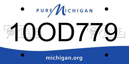 10OD779 Michigan License Plate
