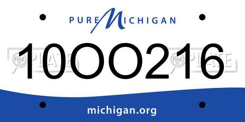 10OO216 Michigan License Plate