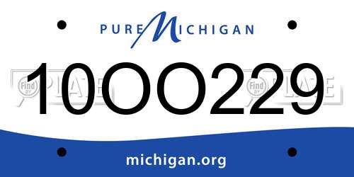 10OO229 Michigan License Plate