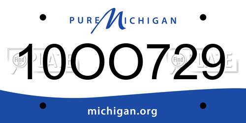 10OO729 Michigan License Plate