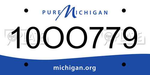 10OO779 Michigan License Plate