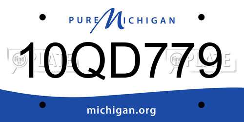 10QD779 Michigan License Plate