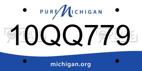 10QQ779 Michigan License Plate