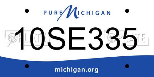 10SE335 Michigan License Plate