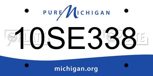 10SE338 Michigan License Plate