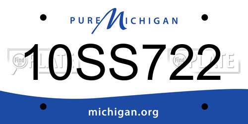 10SS722 Michigan License Plate