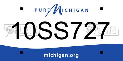 10SS727 Michigan License Plate