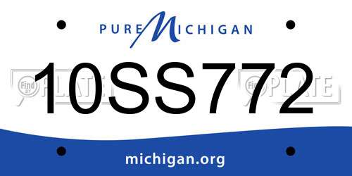 10SS772 Michigan License Plate