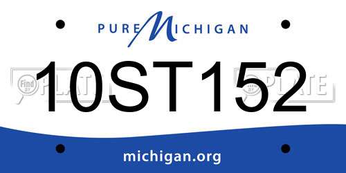 10ST152 Michigan License Plate